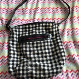 Black and white gingham purse